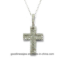 Boa qualidade e design simples 925 prata esterlina cruz pendente jóias (p50000)